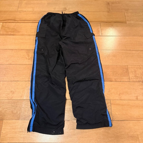 Vintage No Boundaries Nylon Cargo Track Pants Black Blue Girls 14-16 - Picture 3 of 7